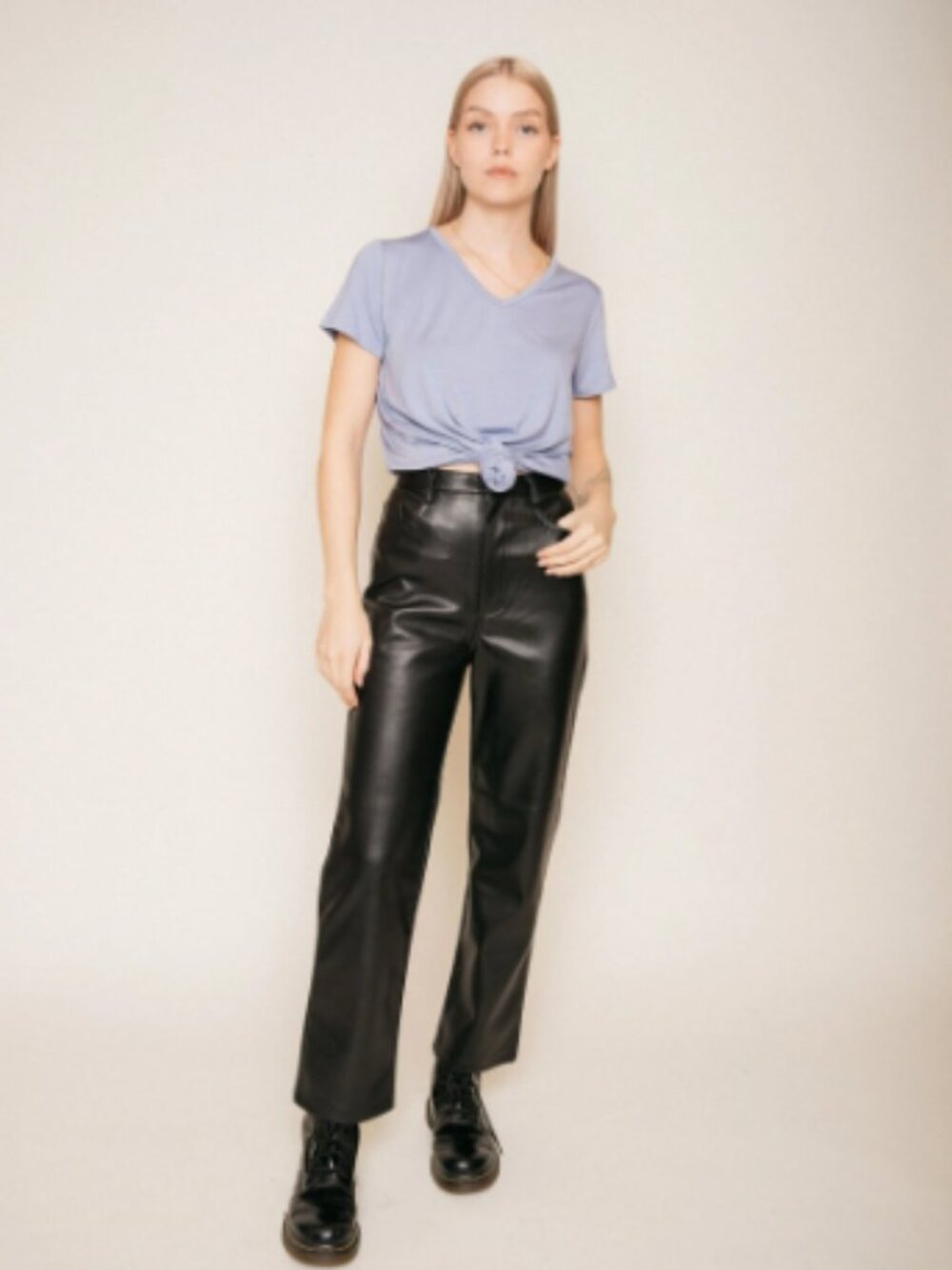 Jackson Rowe Black Vegan Leather Pants Size M | Whimsygoth Minimalist Classic